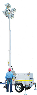 9m Hight Mobile Lighting Tower 1000Wx4 With Perkins Generator